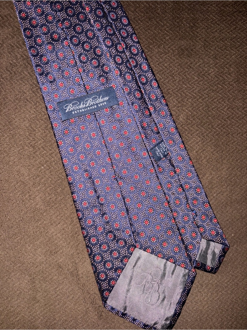 Brooks Brothers Italian Navy Medallion Silk Tie